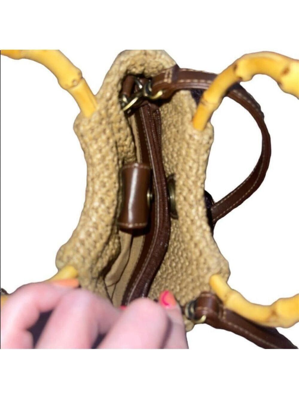 Rosetti | Cream Crocheted Purse with Bamboo handles - Picture 5 of 9